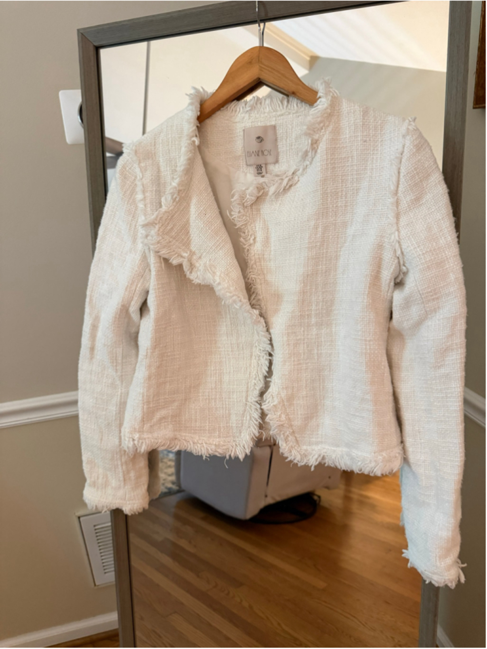 Eliane Rose White Tweed Blazer Jacket Women's Size M - Picture 2 of 4